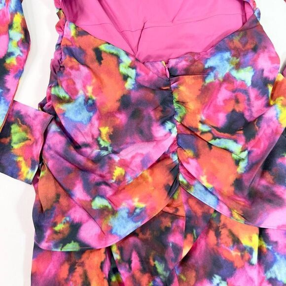 One33 Social Dress Womens 4 Mini Pink The Celia Cutout Cocktail Open Back Low V - Picture 11 of 14